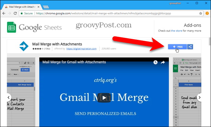 Installer Mail Merge-tilføjelse