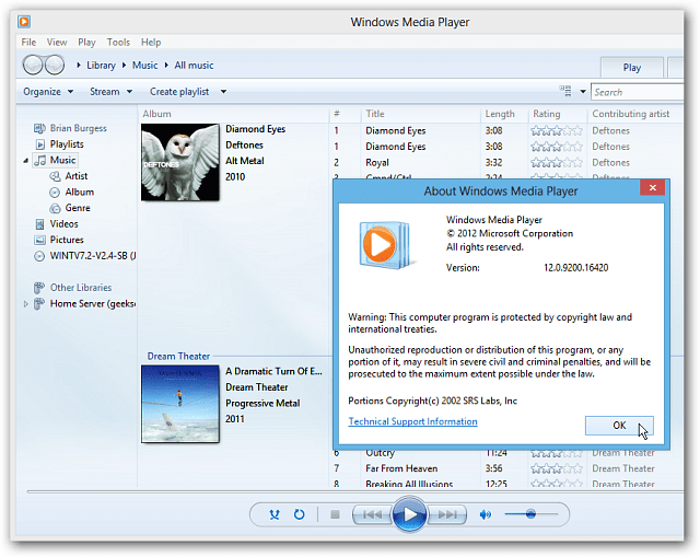 Hvor er Windows Media Player i Windows 8?