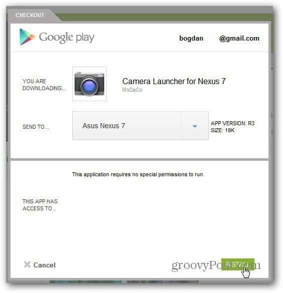 google nexus 7 installere kamera