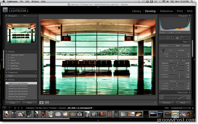 Adobe Lightroom 2 forudindstillingsskærm