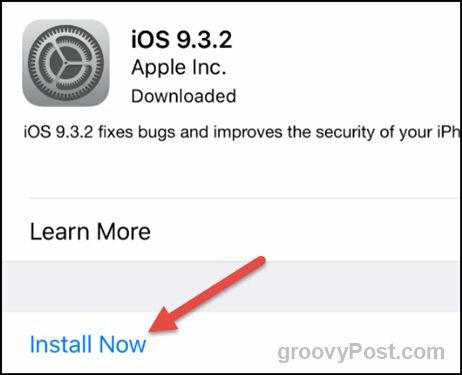 apple ios 9.3.2 installation