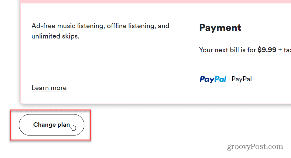 Skift betalingsmetode på Spotify