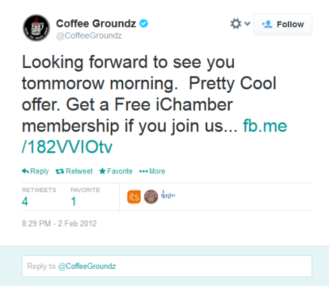 kaffe groundz tweet