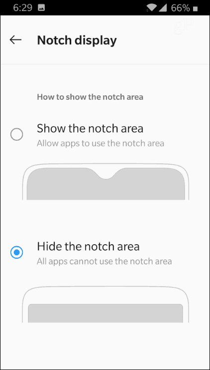 OnePlus Notch-skærm