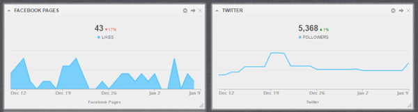 Cyfe viser metrics for sociale medier for alle dine sociale netværk i et dashboard.