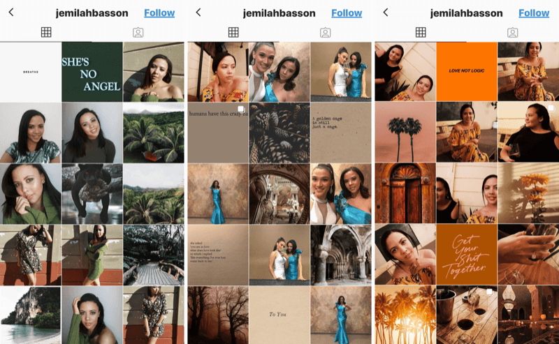 Instagram-forretningsprofil for Jemilah Basson
