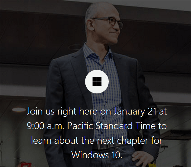 Microsofts Windows 10 Briefing Streaming Live januar 21