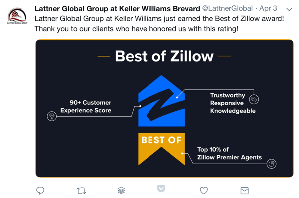 Sådan bruger du socialt bevis i din marketing, eksempelvis pris og social tak til klienter fra Lattner Global Group hos Keller Williams Brevard
