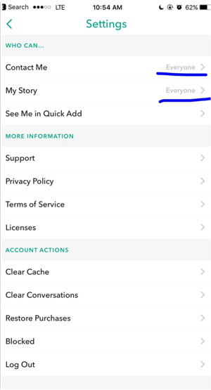 Skift dine Snapchat-indstillinger, så alle kan kontakte dig.