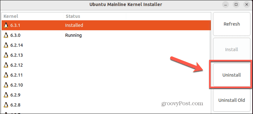 ubuntu afinstaller kerne i hovedlinjen