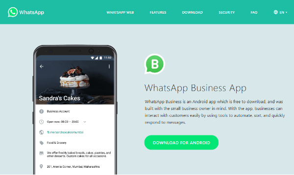 WhatsApp rullede ud WhatsApp Business, en ny app, der gør det lettere for virksomheder og kunder at oprette forbindelse og chatte.