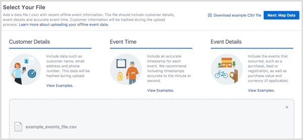 Facebook Business Manager uploader offline begivenheder