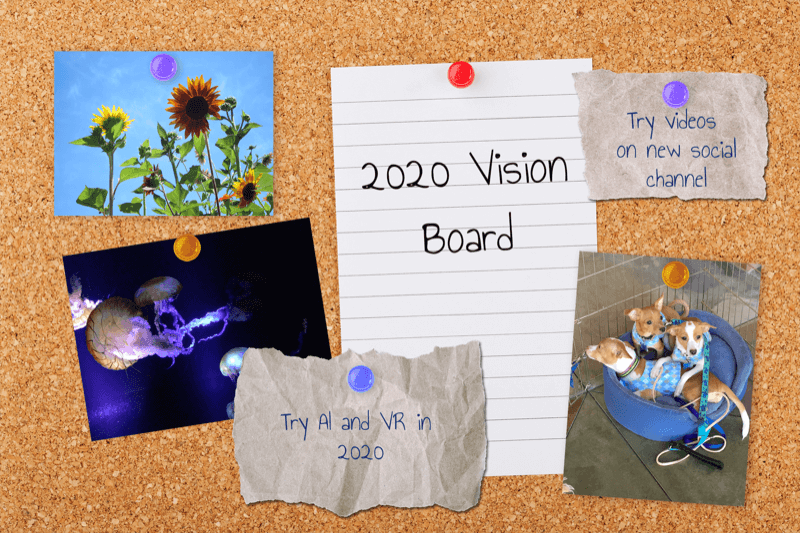 eksempel på vision board af marketinginitiativer