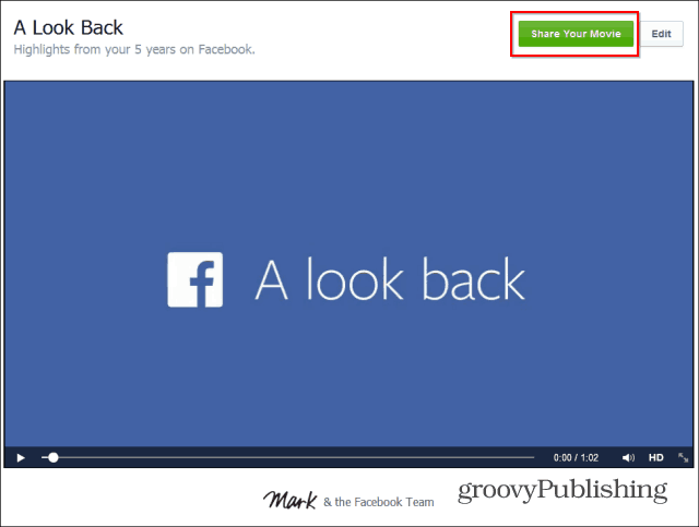 Facebook Look Back-deling