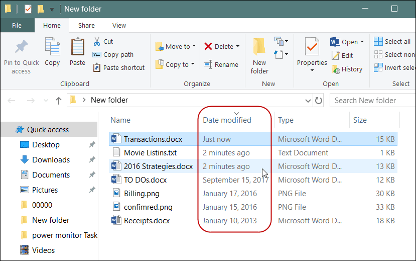 Eksempel på venlige navne File Explorer