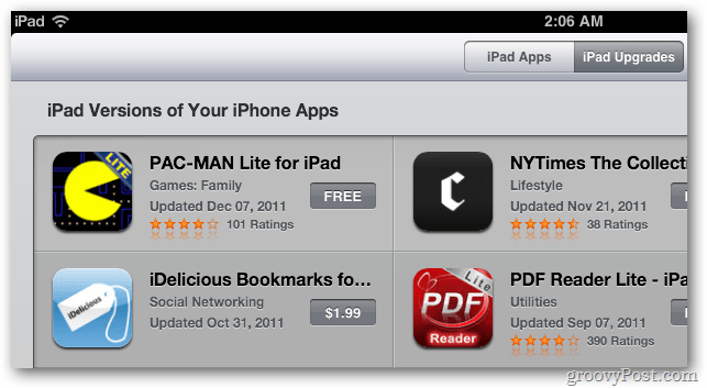 iPad-versioner af iPhone-apps