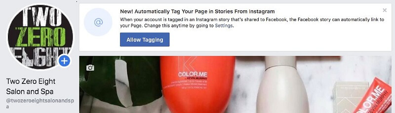 Facebook rullede ud en ny automatisk taggingfunktion, der giver brugere og andre sider mulighed for at tagge et brand Pages i deres historier.