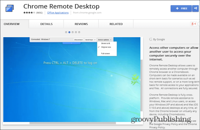 Chrome Remote Desktop webshop
