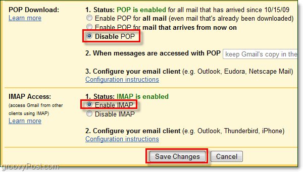 Forbind Gmail til Outlook 2010 ved hjælp af IMAP