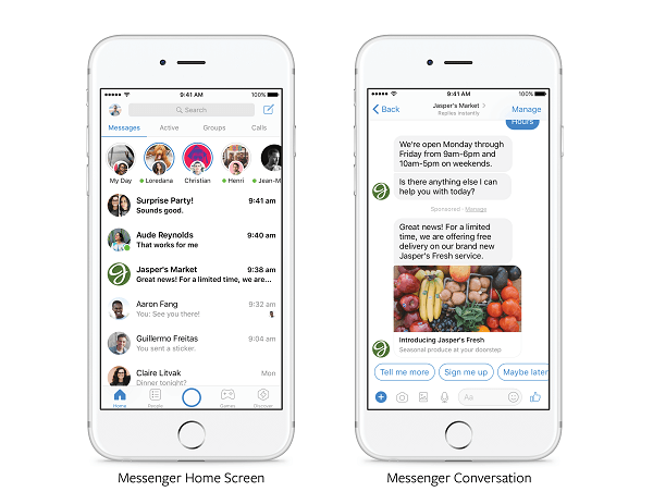 Facebook meddelte, at "i de kommende måneder" vil alle annoncører være i stand til at sende relevante kampagner direkte til kunder, der tidligere har kommunikeret med et brand i Messenger.