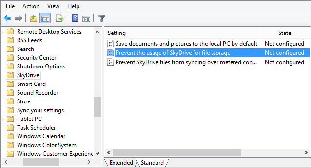 Sådan skjules eller deaktiveres SkyDrive / OneDrive i Windows 8.1