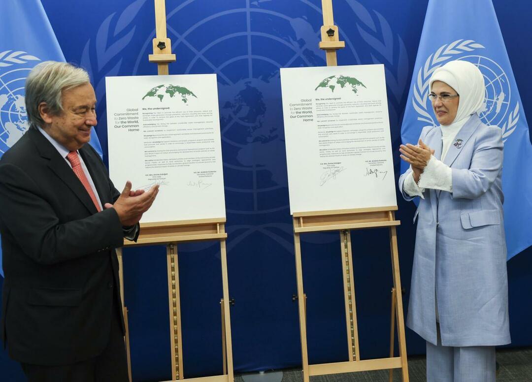 Emine Erdoğan mødtes med FN's generalsekretær som en del af zero waste-projektet