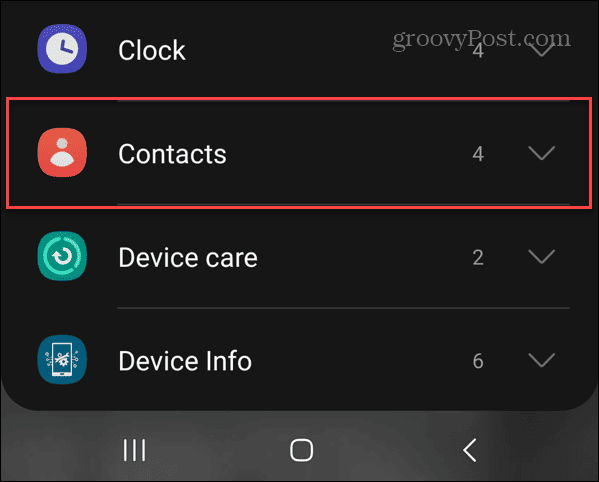 Kontakter widget Android