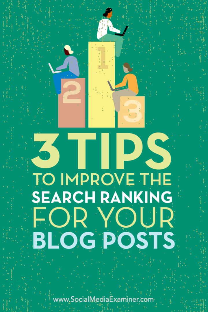 Tips til tre måder at forbedre søgeplaceringen på dine blogindlæg.