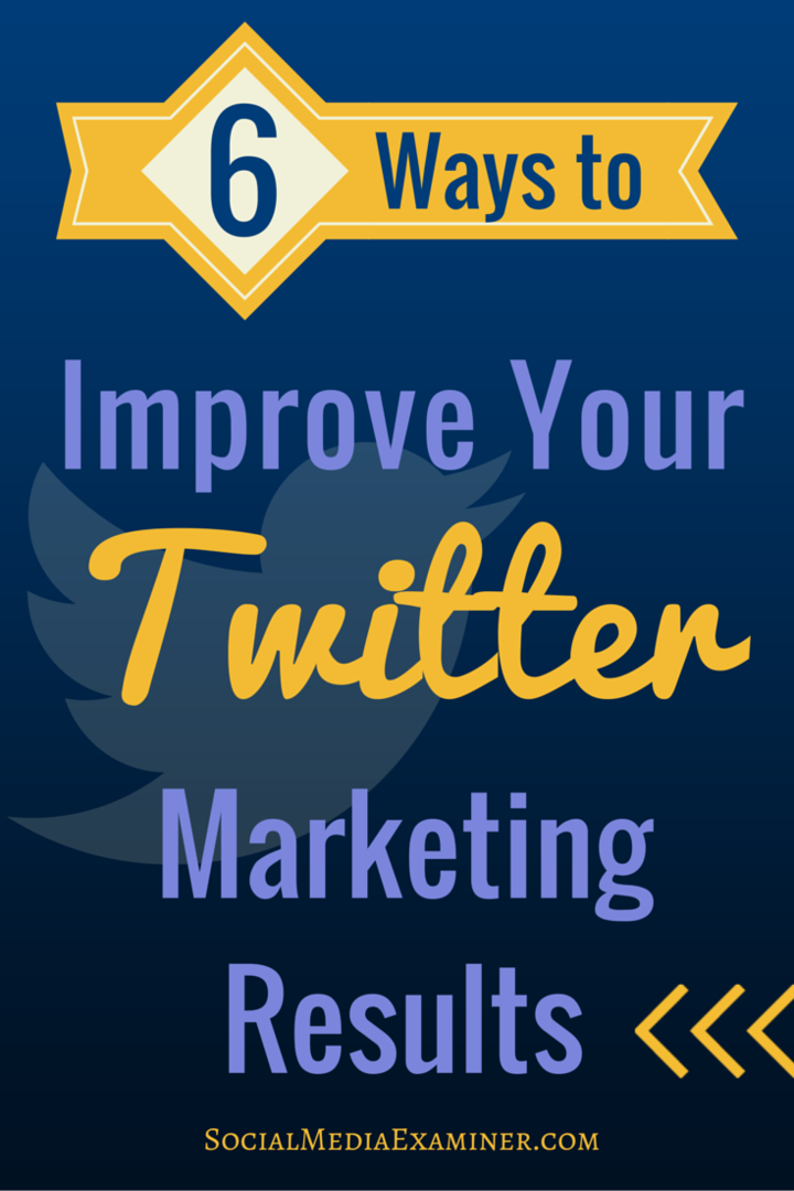6 måder at forbedre dine Twitter-marketingresultater: Social Media Examiner