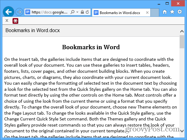 Sådan posteres Google Dokumenter som en webside via Google Drev