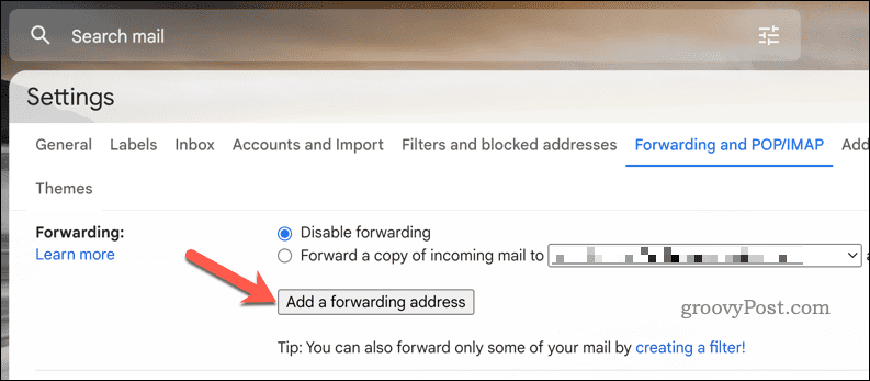 Tilføj en Gmail-videresendelsesadresse