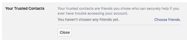 Facebooks sikkerhedsindstillinger hjælper dig med at kontrollere adgangen til din profil og vælge personer, der hjælper dig med at få adgang igen, hvis du er låst ude.