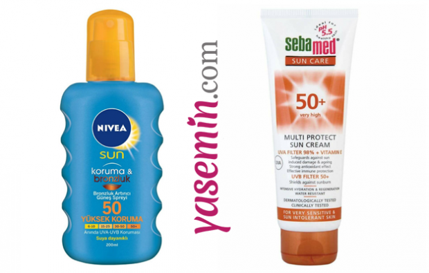 NIVEA Sun Sunscreen og Bronzer Spray & SEBAMED Sun Cream F50 + 75ml