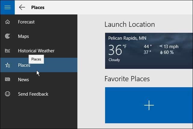 Tip om Windows 10: Føj flere placeringer til Weather-appen