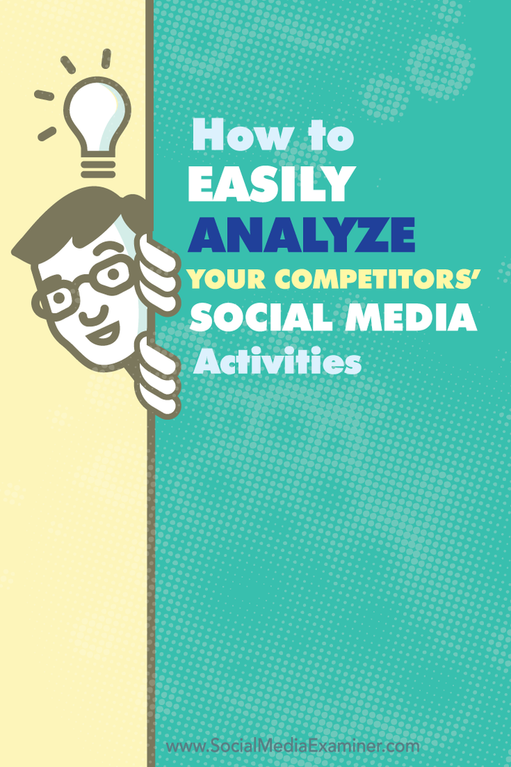 Sådan analyseres nemt dine konkurrenters sociale aktiviteter: Social Media Examiner