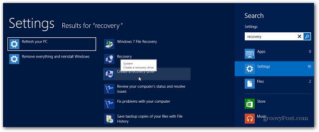 Sådan opretter du et Windows 8 gendannelses-flashdrev