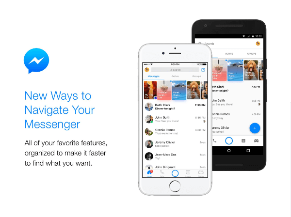 Facebook annoncerer et nyt look og nye funktioner til Messenger-startskærmen.