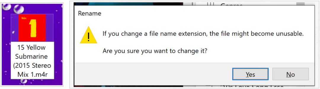 Windows bekræfter ændring af filtypenavn