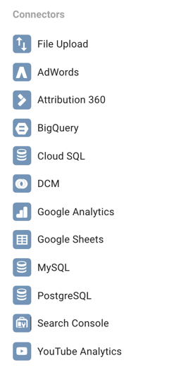Google Data Studio giver dig mulighed for at oprette forbindelse til et antal forskellige datakilder.