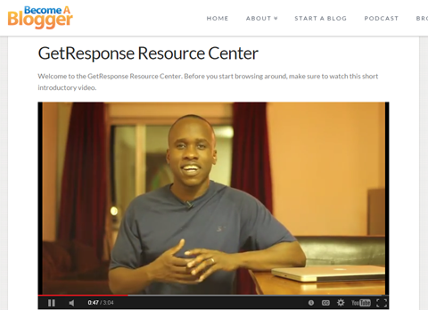 GetResponse Resources Center er et eksempel på at give dit publikum endnu mere værdi. 
