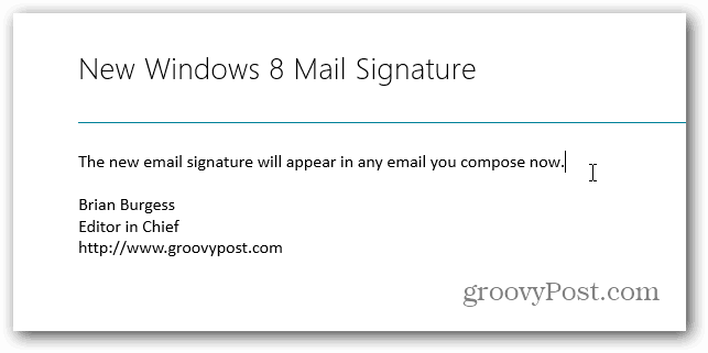 Skift standardsignatur i Windows 8 Mail