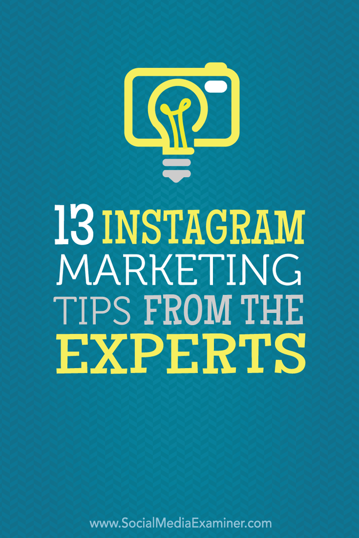 13 Instagram Marketing Tips fra eksperterne: Social Media Examiner