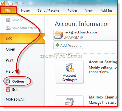 Vis fanen Developer i Outlook 2010