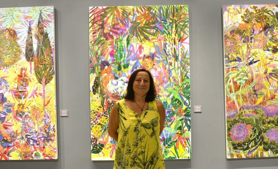 Zeliha Akçaoğlus 'Secret Gardens' maleriudstilling er på Ziraat Bank Çukurambar Art Gallery