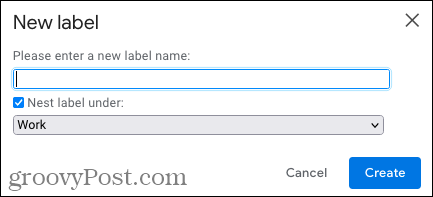 Opret en indlejret etiket i Gmail