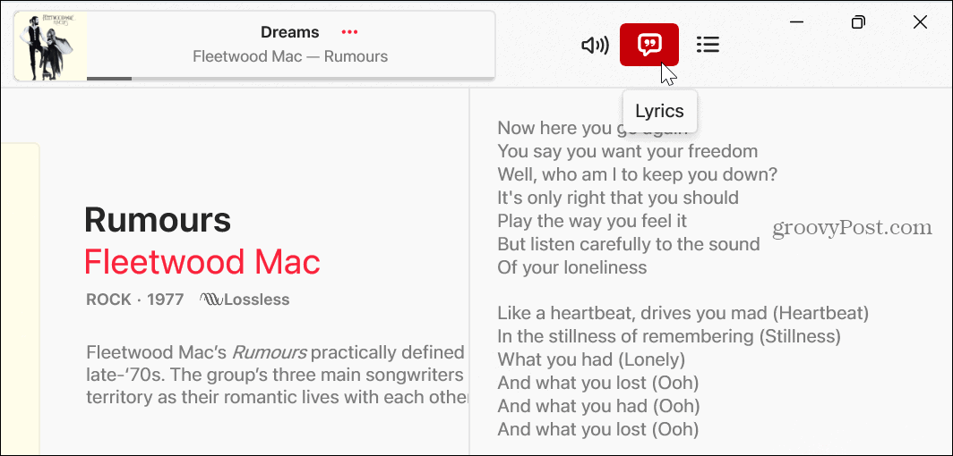 Se sangtekster på Apple Music