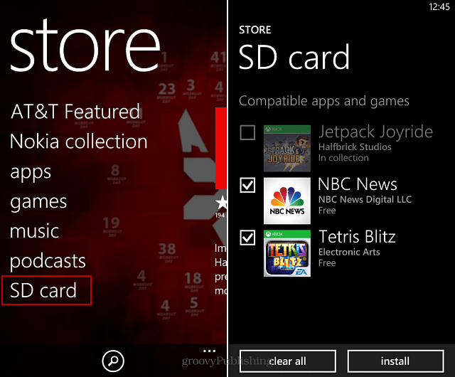 Sådan sidelægges apps fra SD-kort på Windows Phone 8