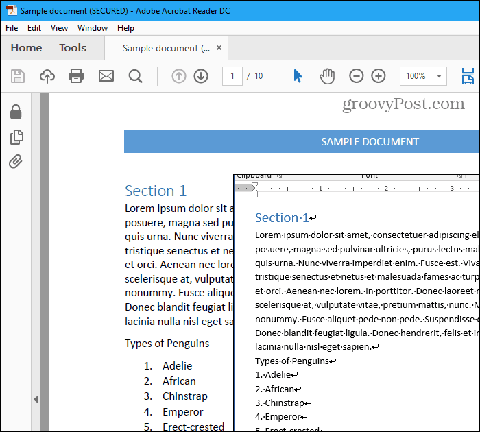 PDF-fil og Word-fil
