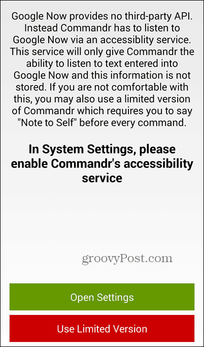 Brug Google Now og Commandr til at slå funktioner til og fra