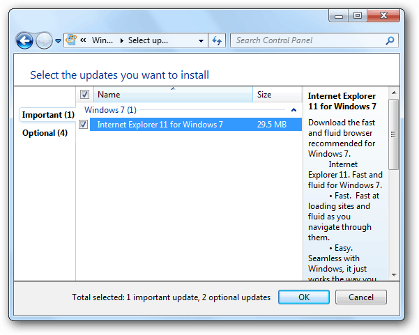 IE 11 Windows Update